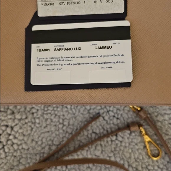 Prada Cammeo Saffiano Lux leather Bag medium authentic slightly used with strap - Picture 14 of 16